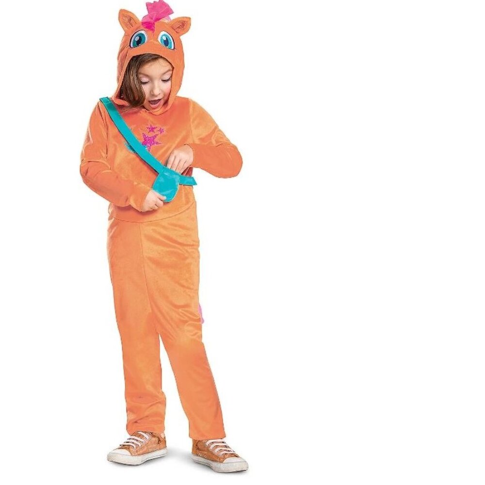 My Little Pony Sunny Halloween Costume 4/6 Hooded Jumpsuit Orange 3 Pc Girls
